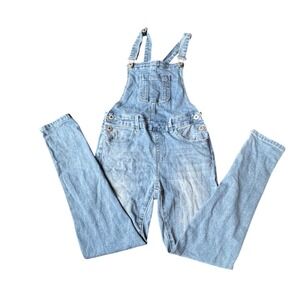 Kids Girls Light Wash Denim Skinny Leg Overalls Jumpsuit Size 12